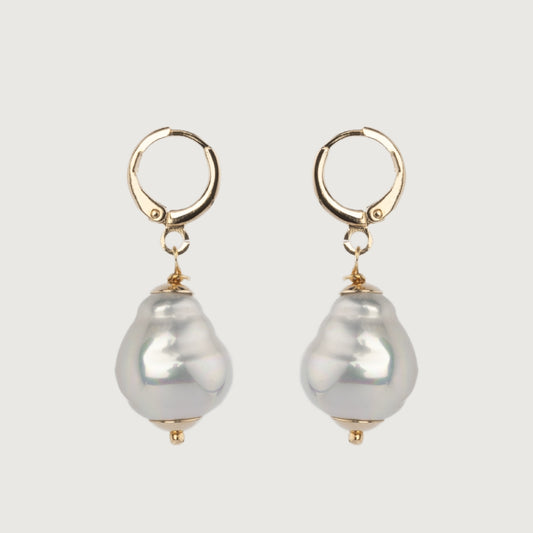 White Dangle Pear Drop Pearl Earrings