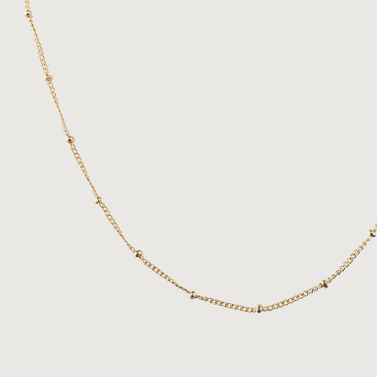 Small Beaded Chain Golden Necklace