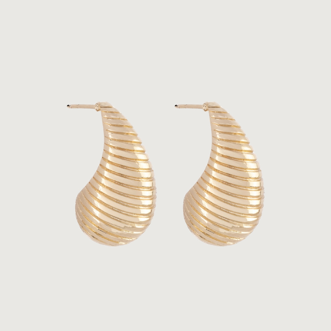 My Little Golden Spiral Drop Earrings - Medium