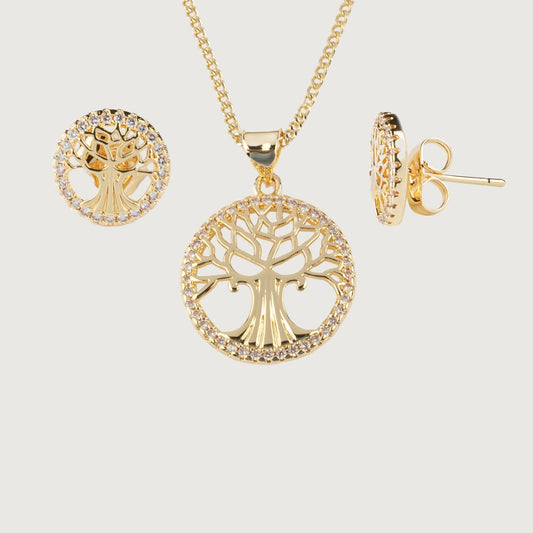 My Little Tree of Life Zirconia Necklace & Earring Set