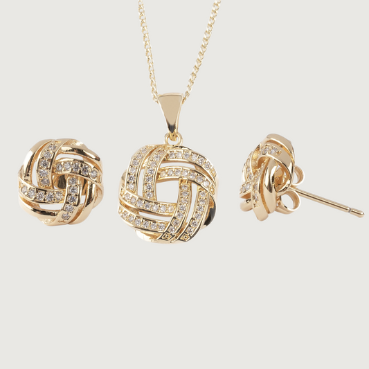 My Little Forever Knot Zirconia Necklace & Earring Set
