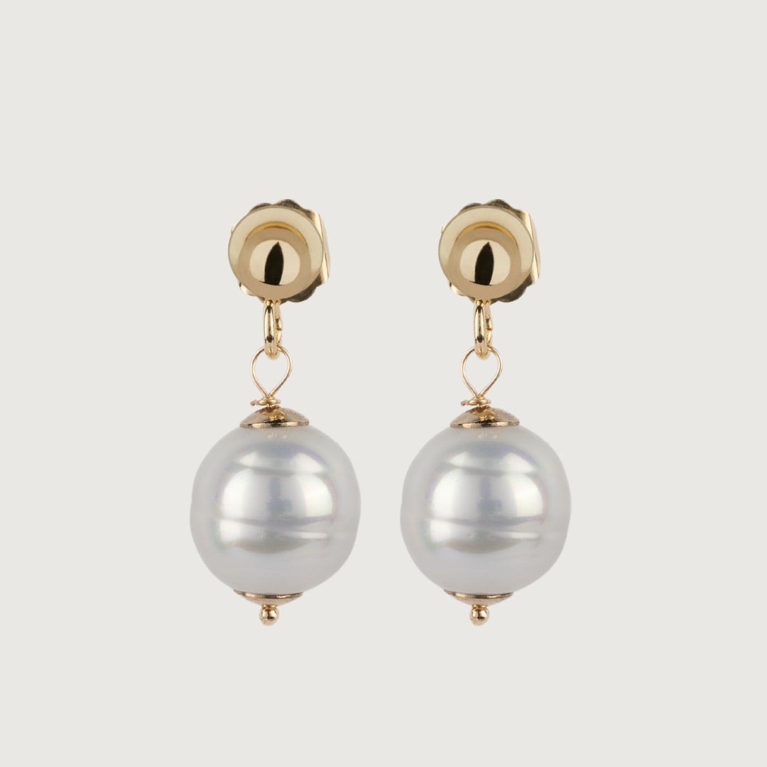 Orbit Drop Pearl Earrings