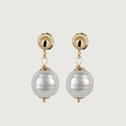 Orbit Drop Pearl Earrings