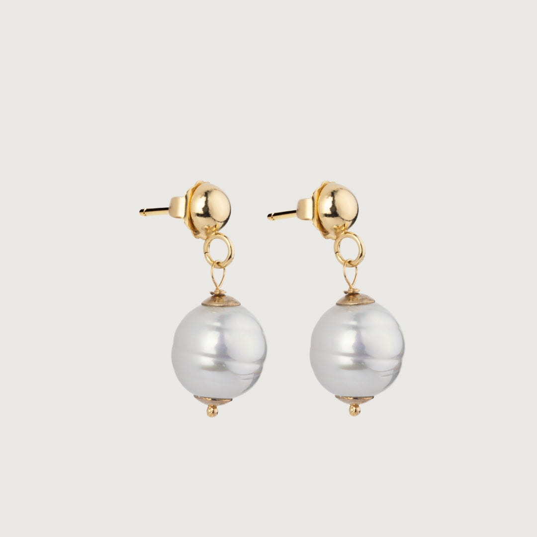 Orbit Drop Pearl Earrings