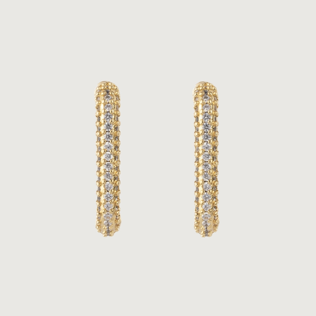 Square Hoop Earrings with Princess-Cut Baby Zirconias