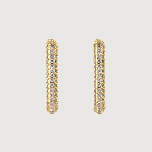 Square Hoop Earrings with Princess-Cut Baby Zirconias