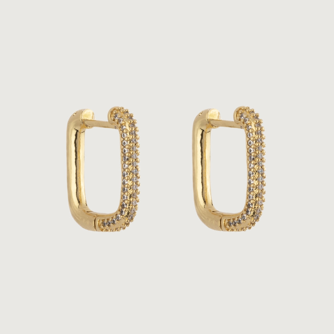 Square Hoop Earrings with Princess-Cut Baby Zirconias