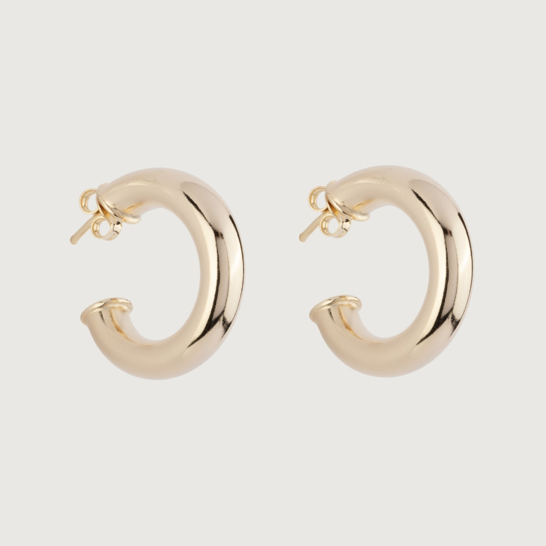 Classic Golden Hoop Huggie Earrings