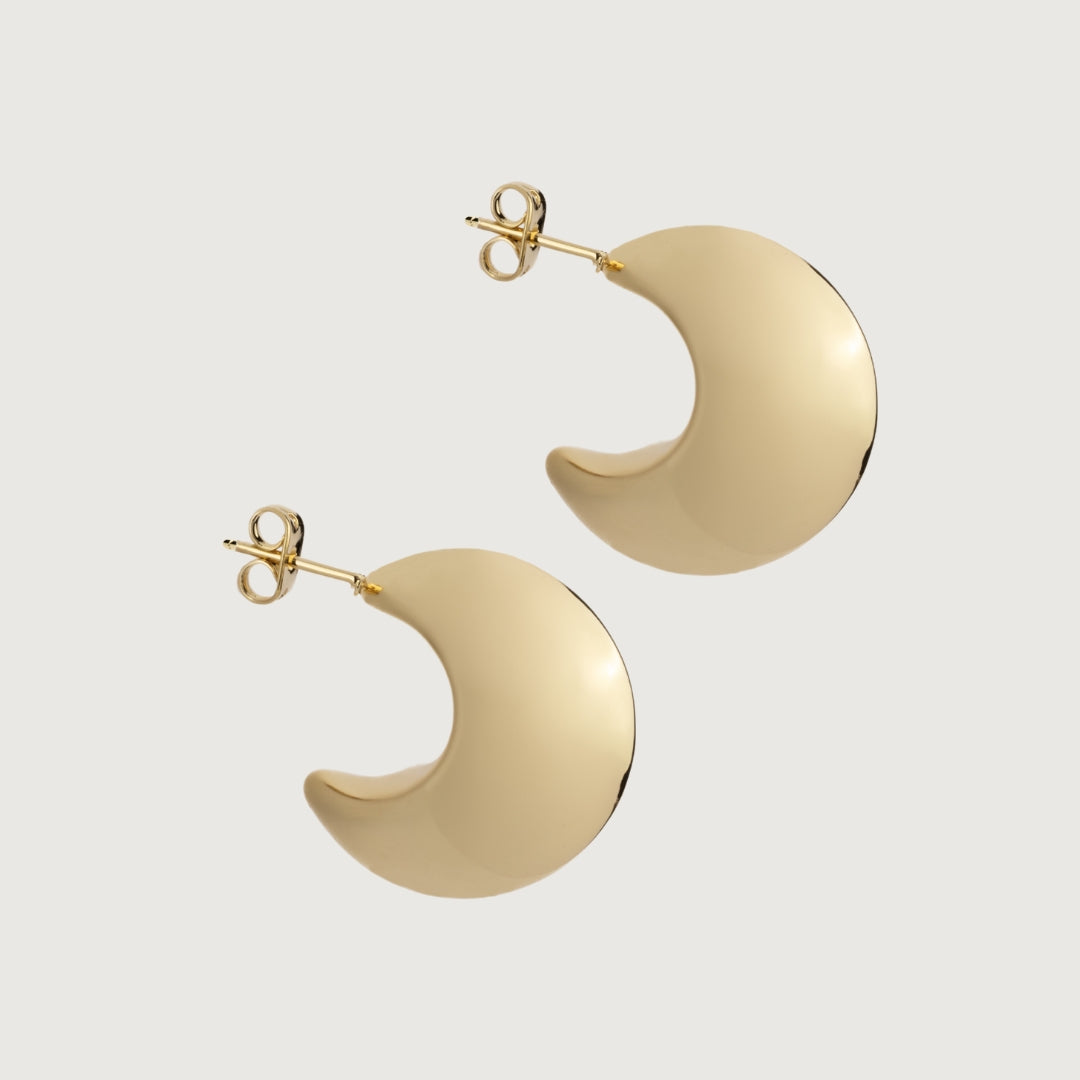 Golden Bold Crescent Earrings