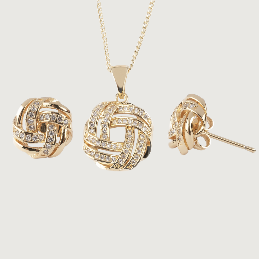 My Little Forever Knot Zirconia Necklace & Earring Set