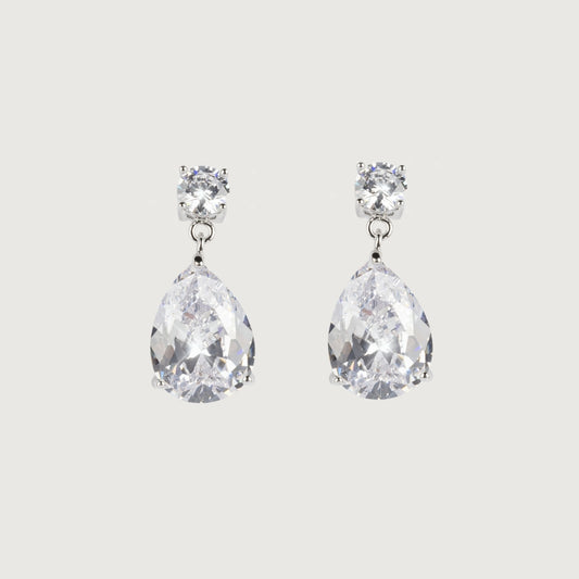 Pear Drop Cubic Zirconia Dangle Earrings