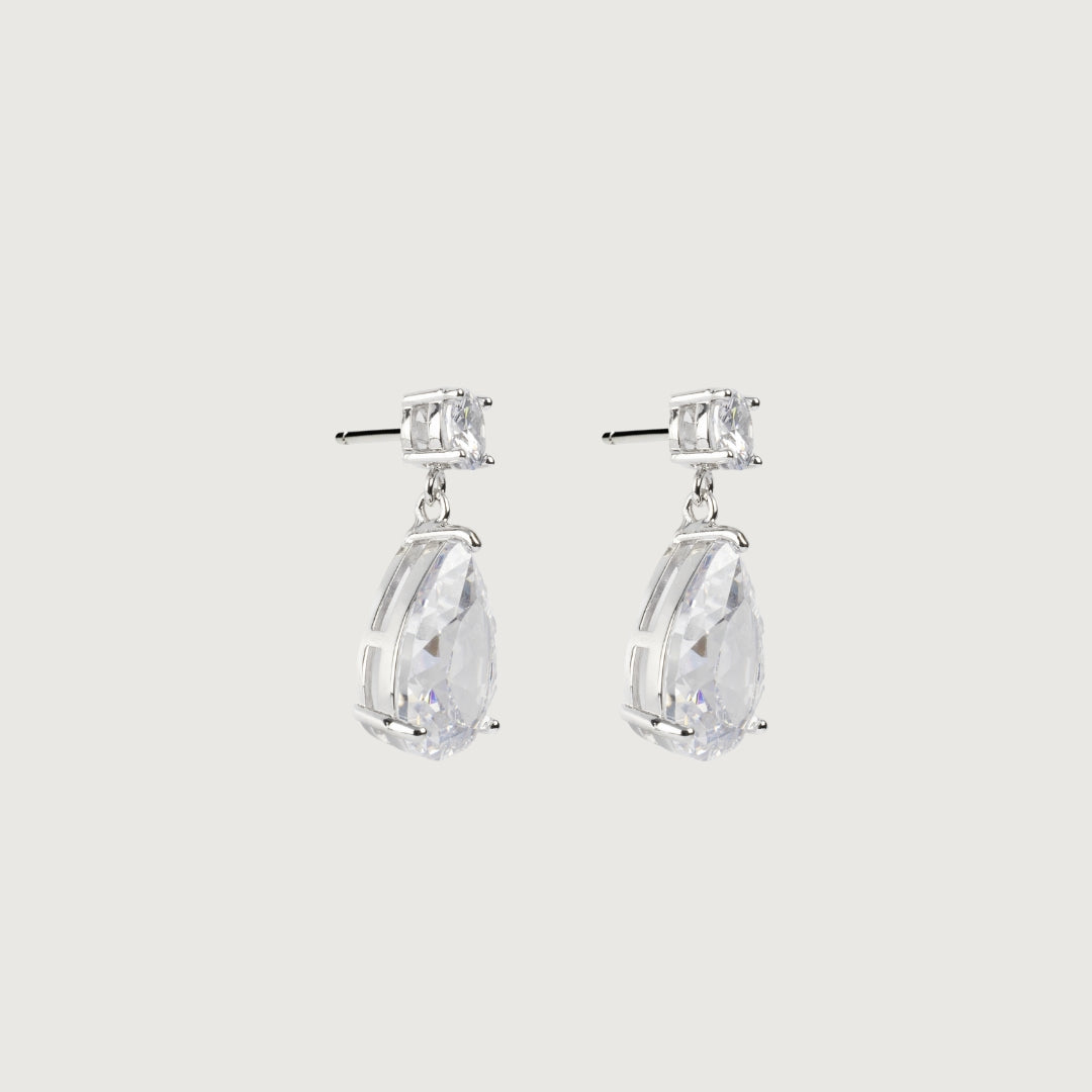 Pear Drop Cubic Zirconia Dangle Earrings