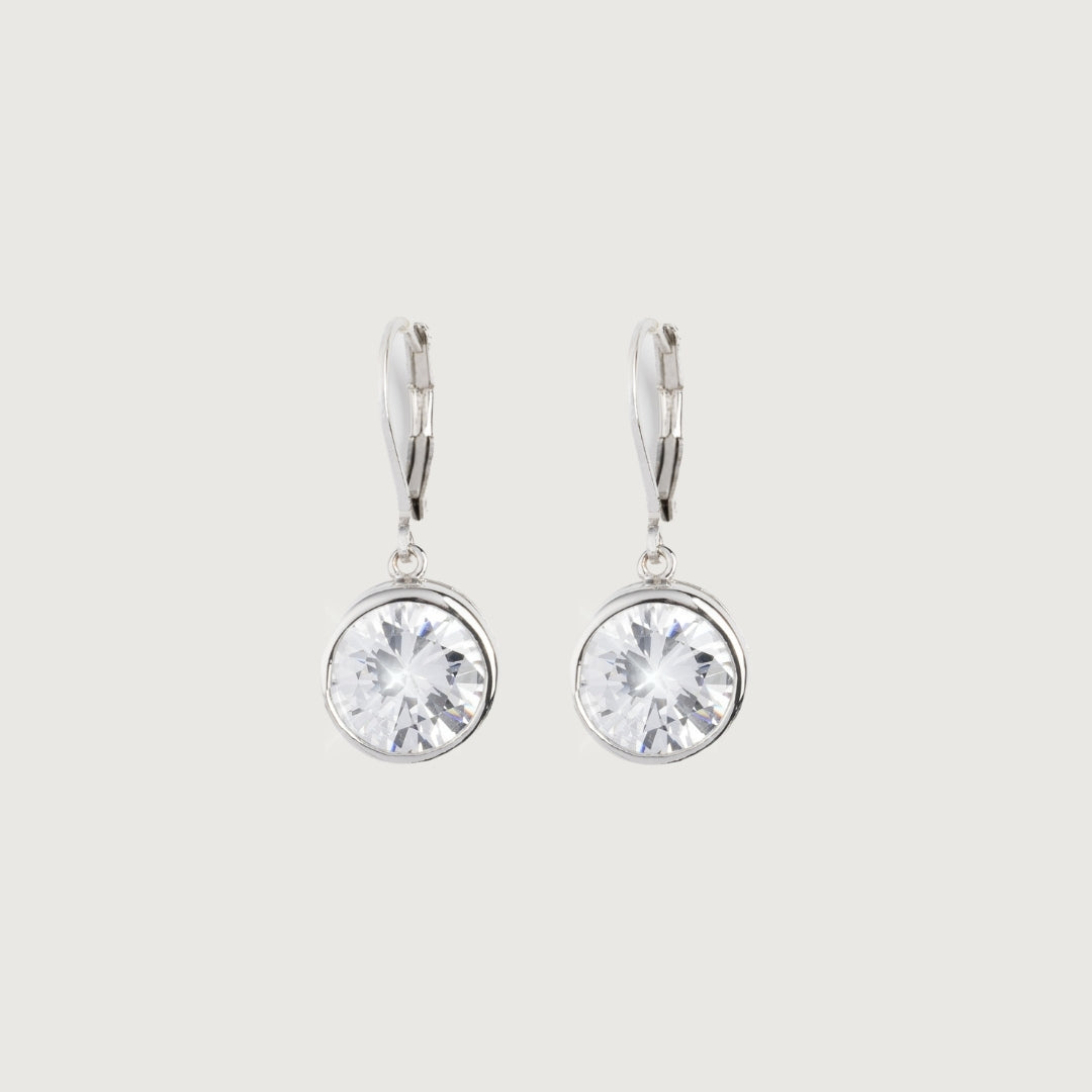 Radiant Circle Cubic Zirconia Drop Earrings