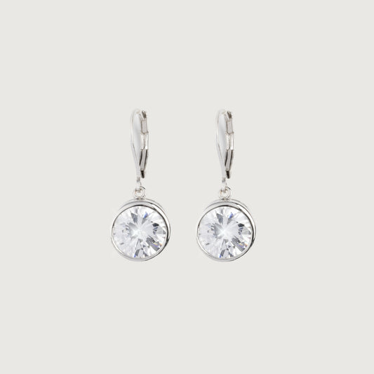 Radiant Circle Cubic Zirconia Drop Earrings