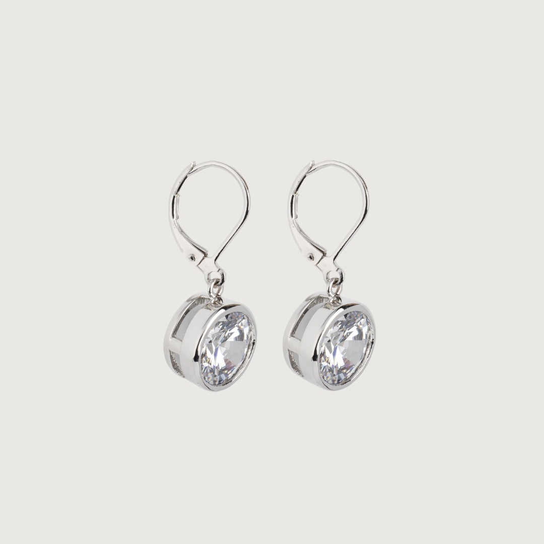 Radiant Circle Cubic Zirconia Drop Earrings