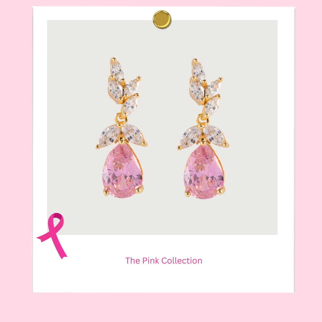 Pink Rose Drop Earrings