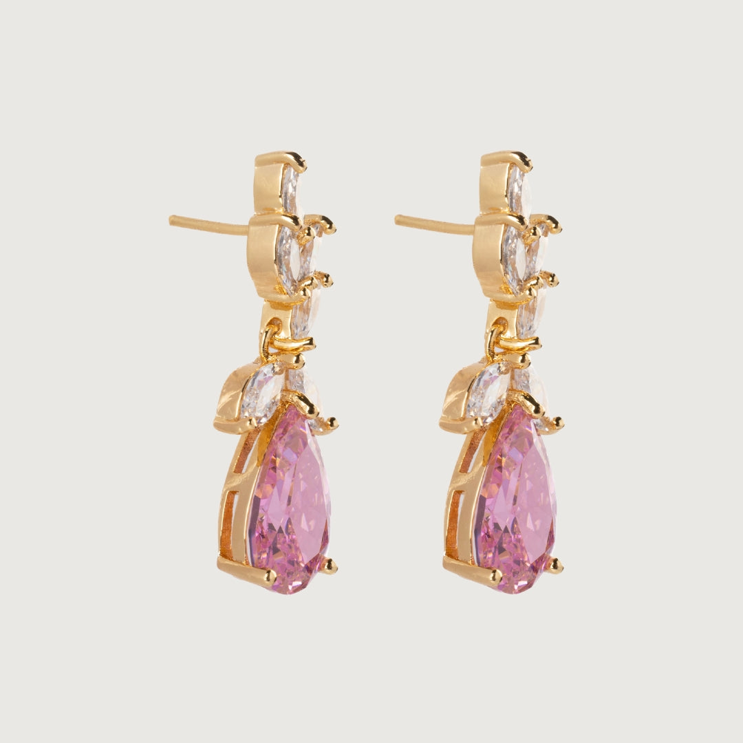 Pink Rose Drop Earrings