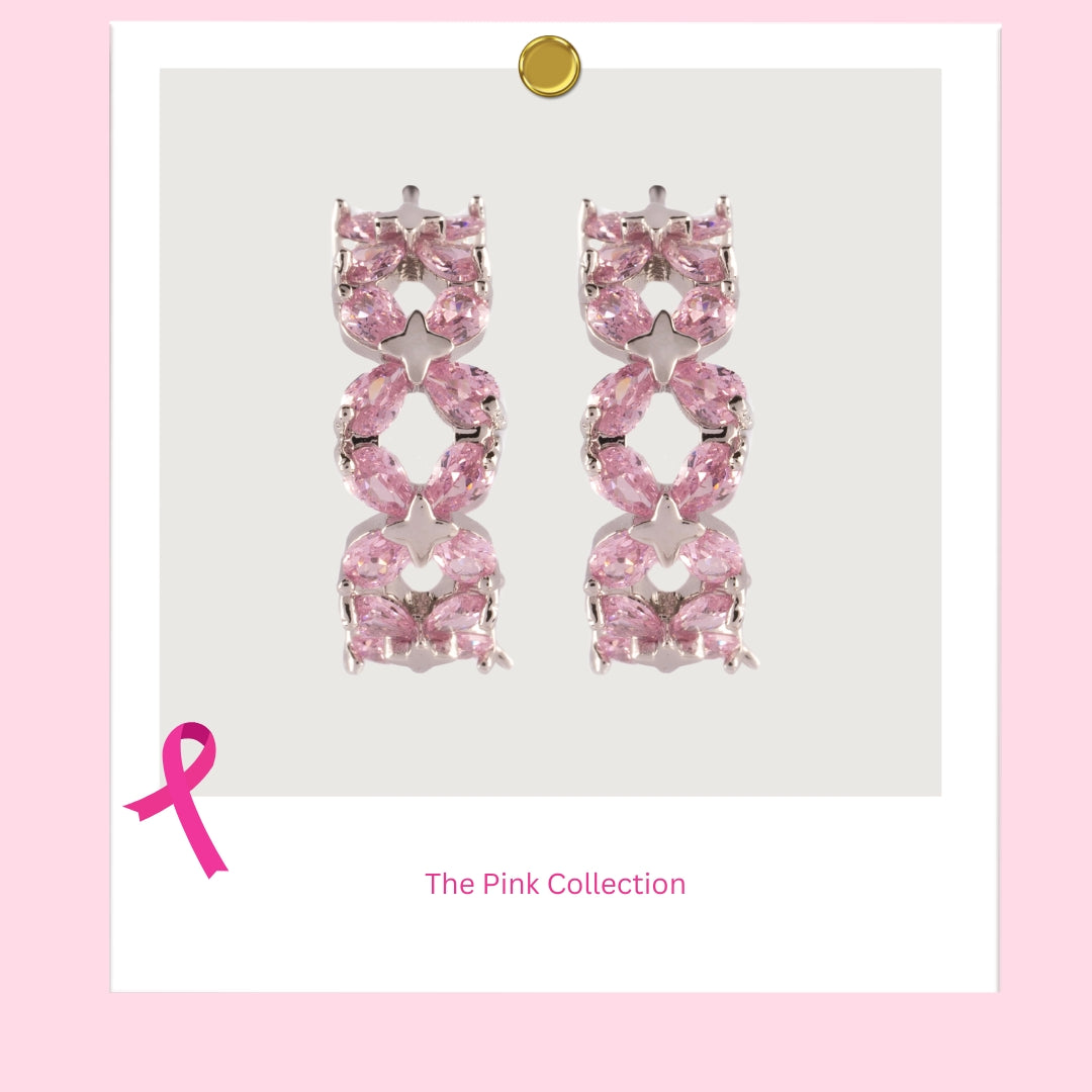 Pink Sparkle Cascade Earrings