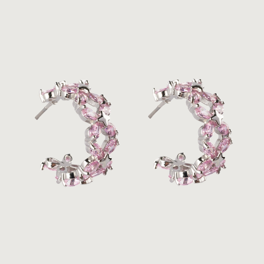 Pink Sparkle Cascade Earrings