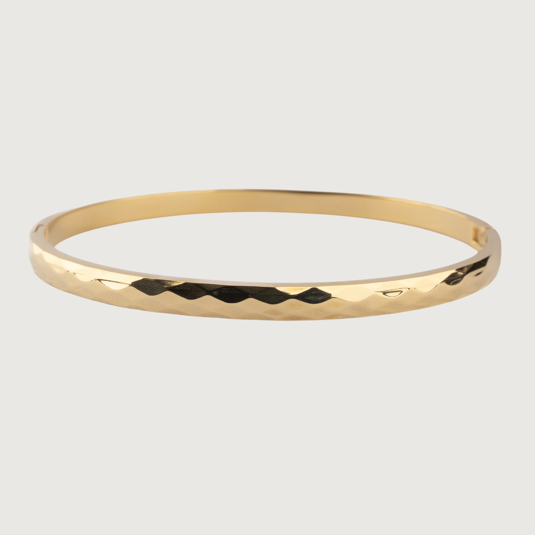 Argyle Pattern Golden Bangle