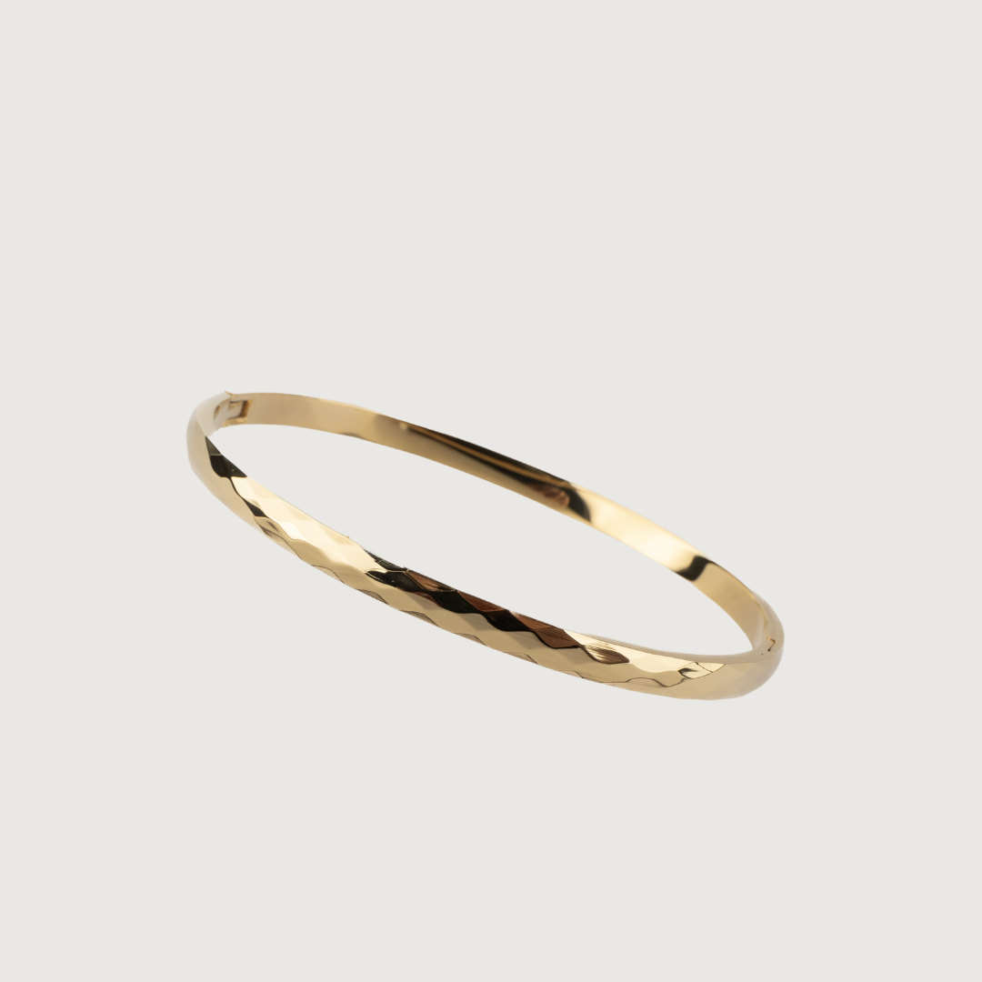 Argyle Pattern Golden Bangle