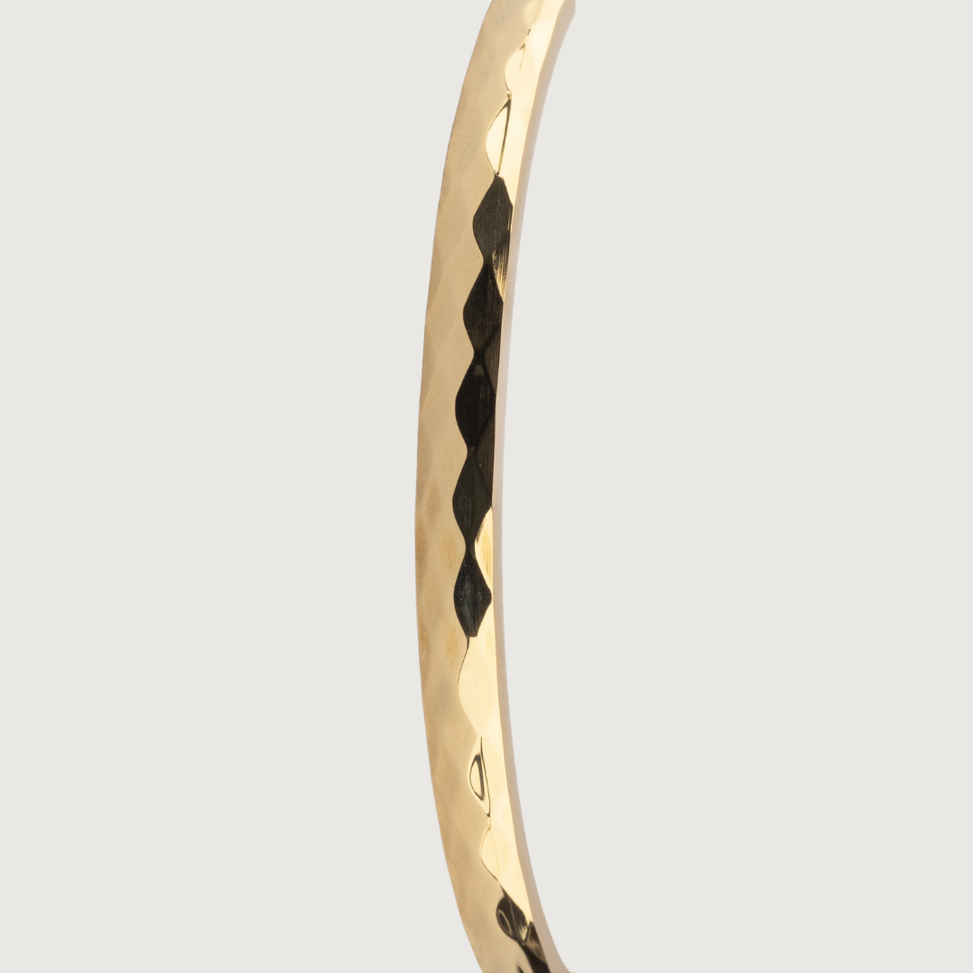 Argyle Pattern Golden Bangle