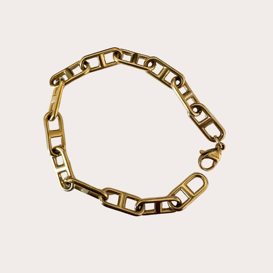 Double Link Gold Chain Bracelet