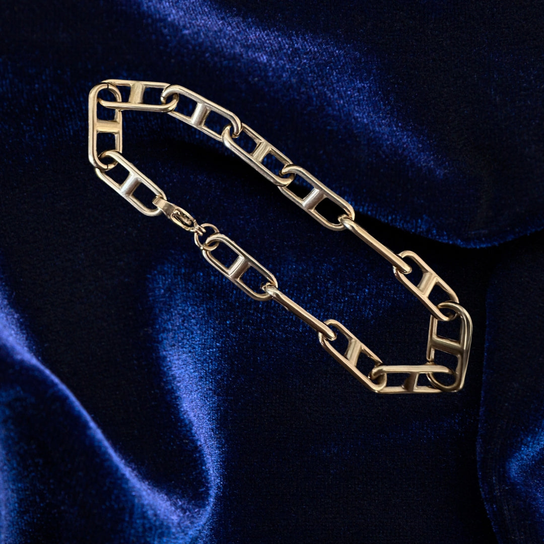 Double Link Gold Chain Bracelet